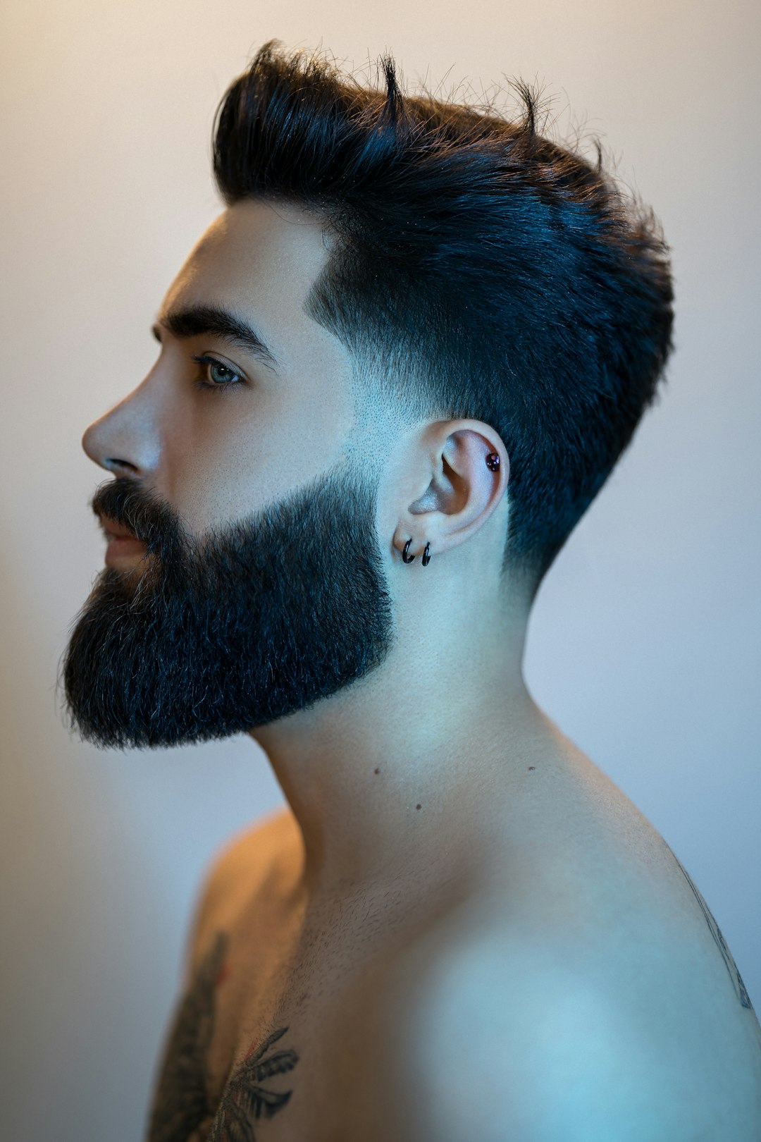 Detailed beard shaping and hot towel shave