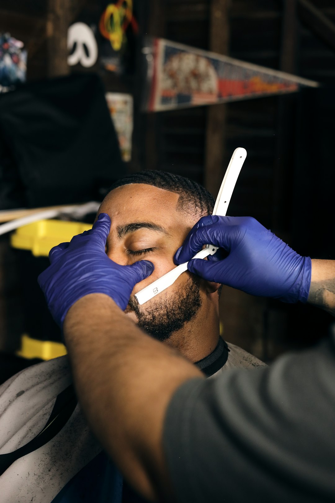 A precision fade haircut with clean blending